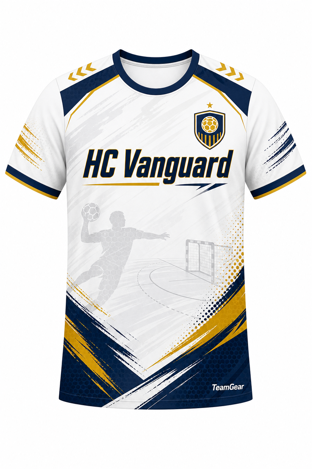 HC Vanguard White Handball Jersey design