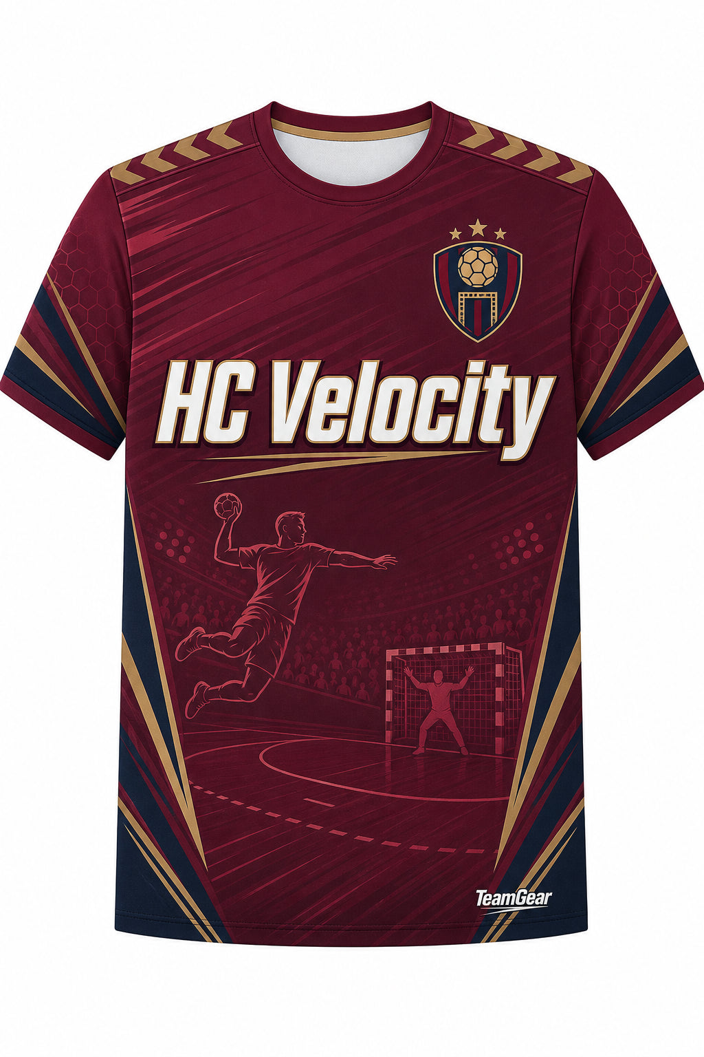 HC Velocity Maroon Handball Jersey design