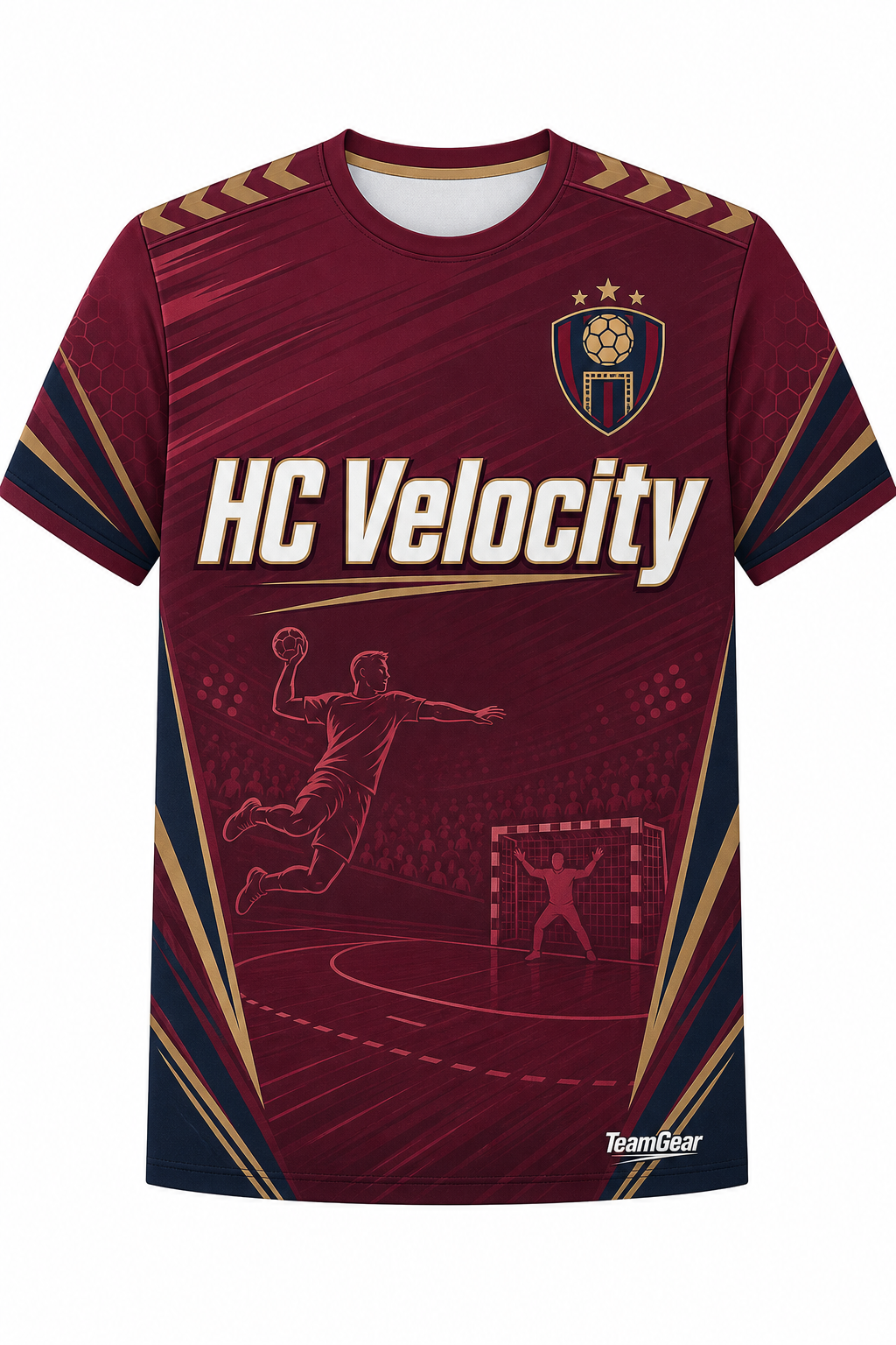 HC Velocity Maroon Handball Jersey design