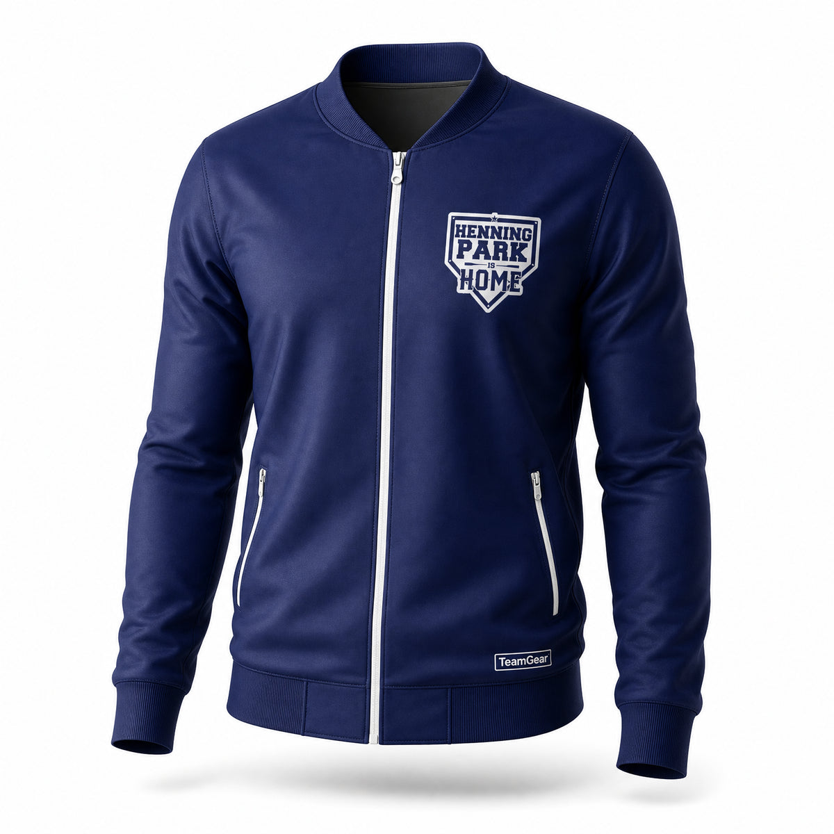 Henning Park Batting Jacket - Full Zipper - front and back view