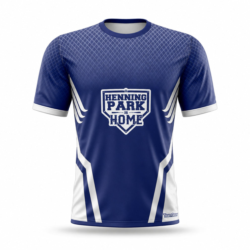Henning Park Fully Sublimated Softball/Baseball Jersey - front and back view