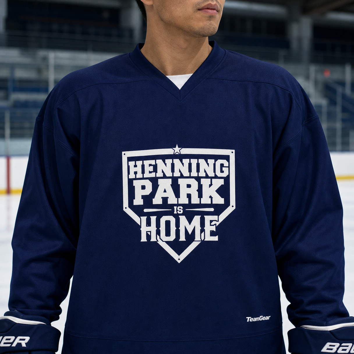 Henning Park Hockey Jersey — custom hockey jersey worn on model — TeamGear Canada