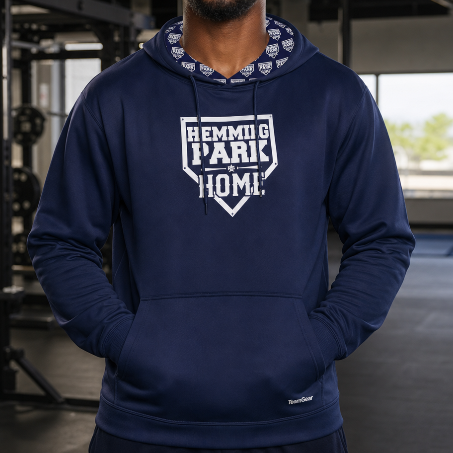 Henning Park Hoodie — custom hoodie worn on model — TeamGear Canada