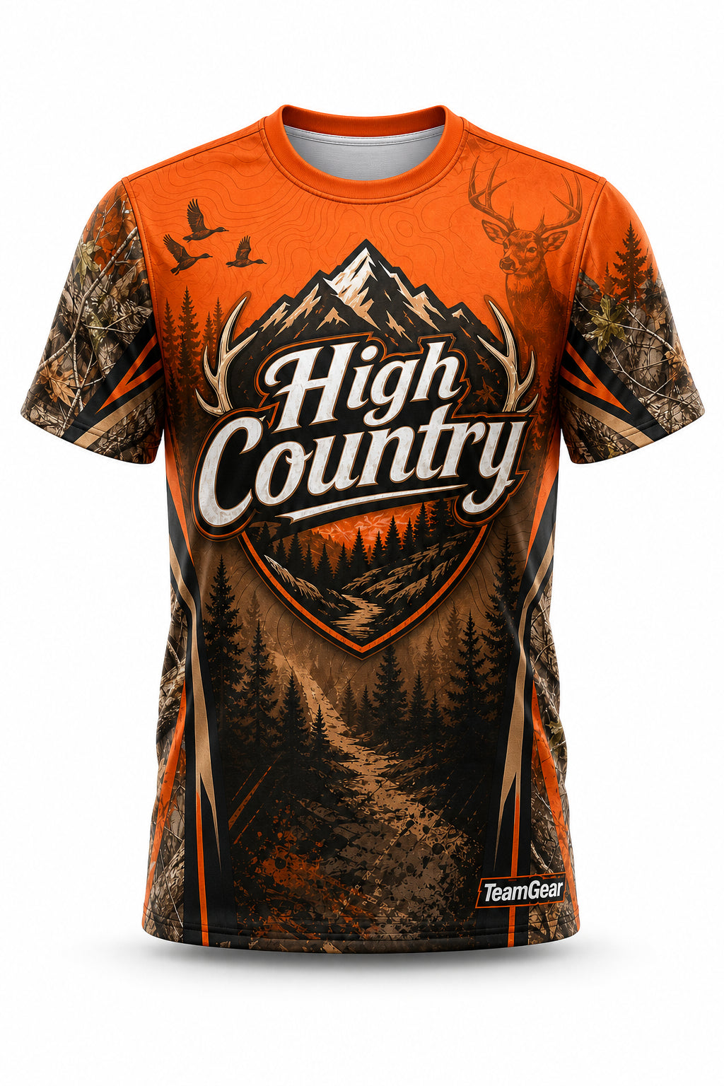 High Country Orange Hunting Jersey - front and back view