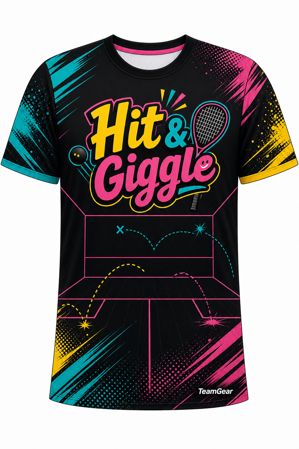 Hit & Giggle Black Squash Jersey with name and number
