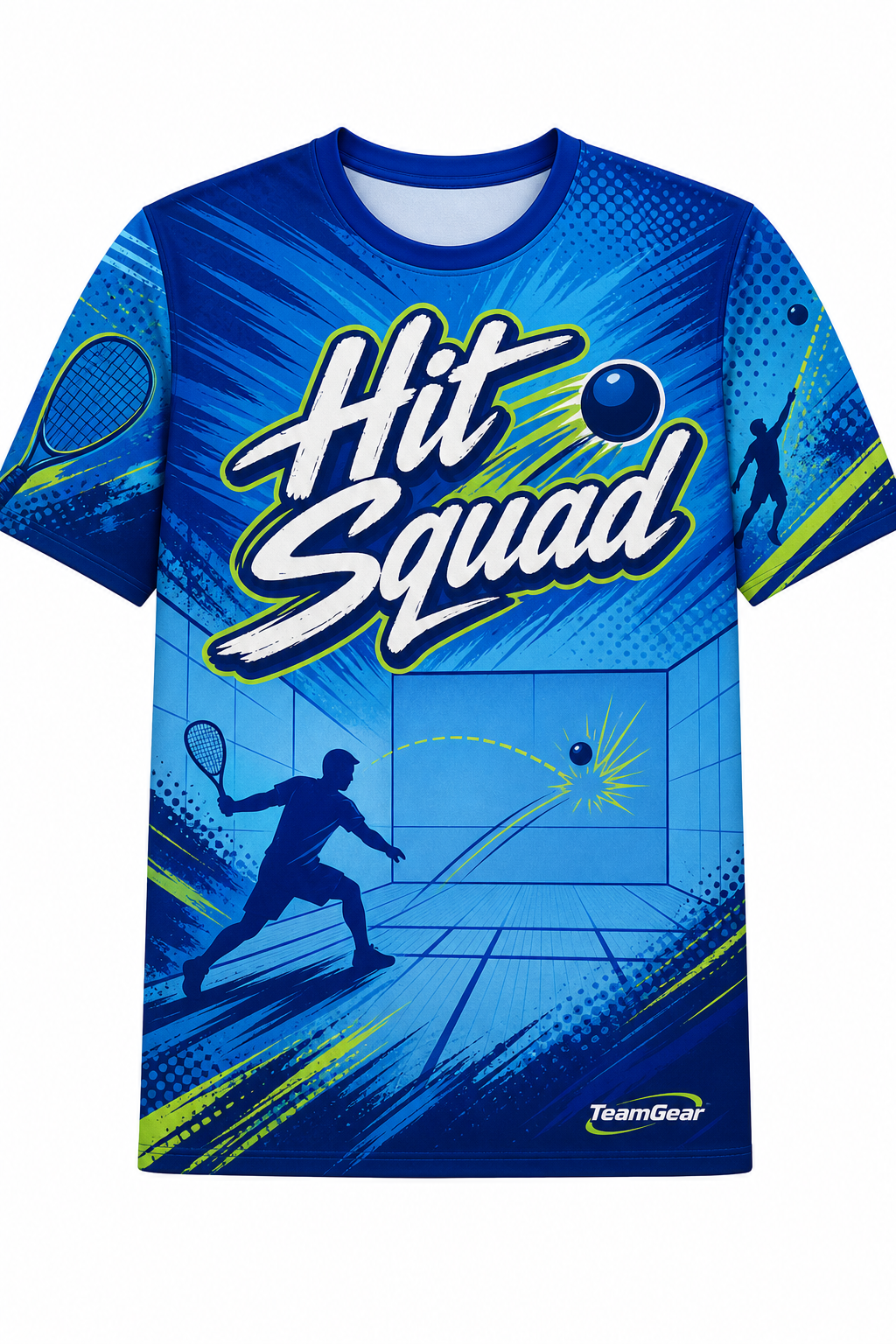 Hit Squad Blue Racquetball Jersey design
