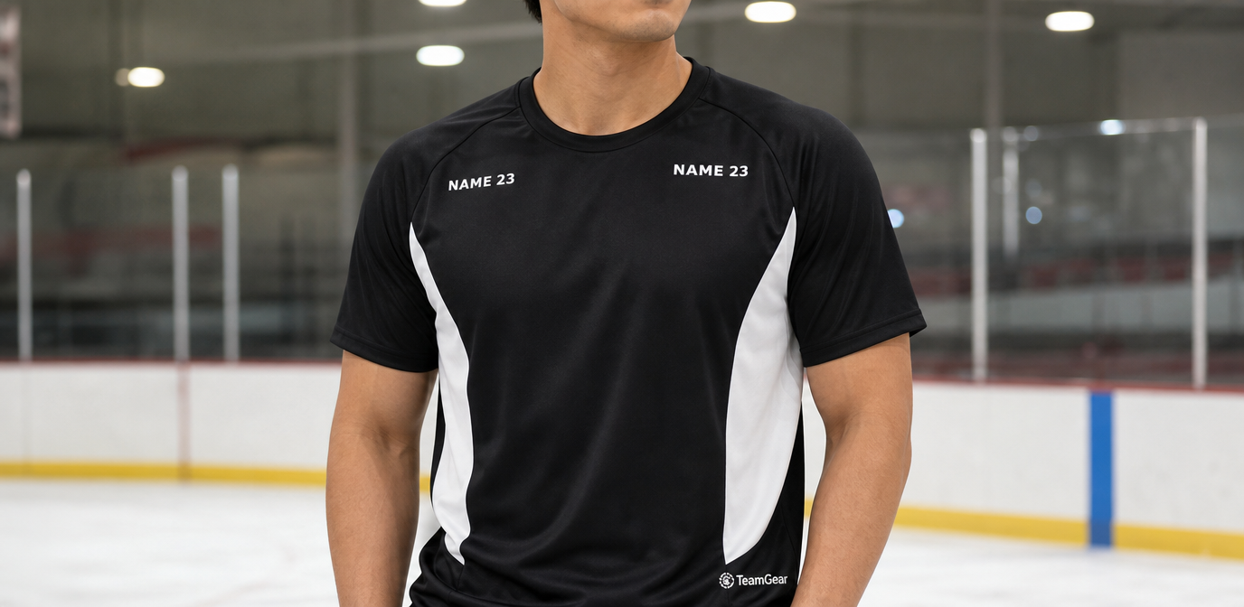 Hockey Practice Socks Black — custom hockey socks worn on model — TeamGear Canada