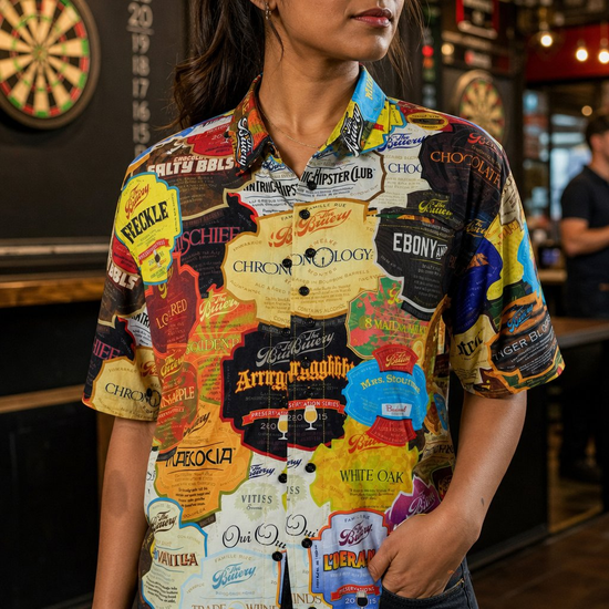 Custom Darts Jerseys worn on model — TeamGear Canada