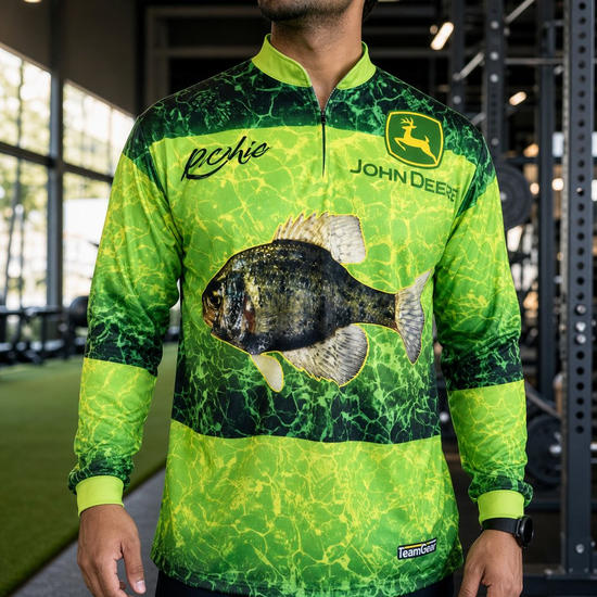 Custom Fishing Jerseys worn on model — TeamGear Canada