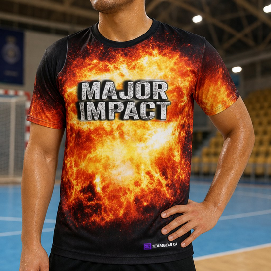 Custom Handball Jerseys worn on model — TeamGear Canada