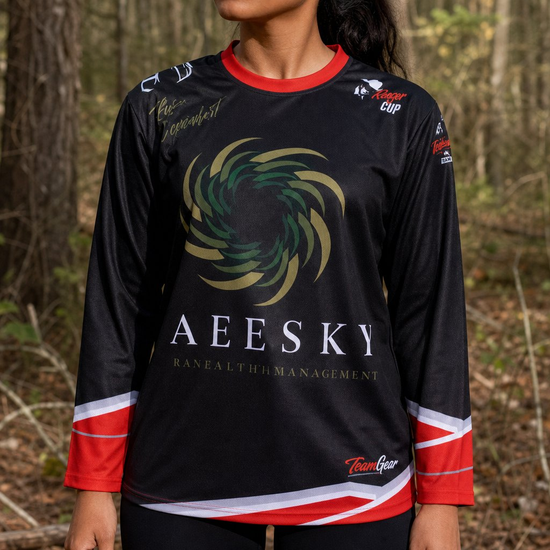 Custom Hunting Jerseys worn on model — TeamGear Canada