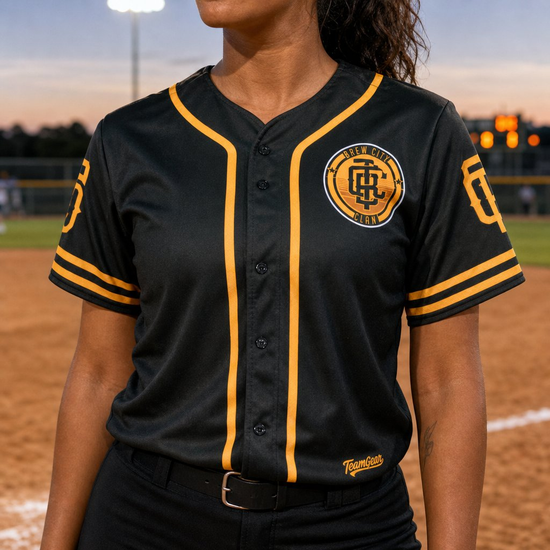 Custom Softball & Slo-Pitch Jerseys — custom softball jersey worn on model — TeamGear Canada