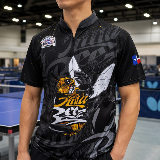Custom Table Tennis Jerseys — custom table tennis jersey worn on model — TeamGear Canada