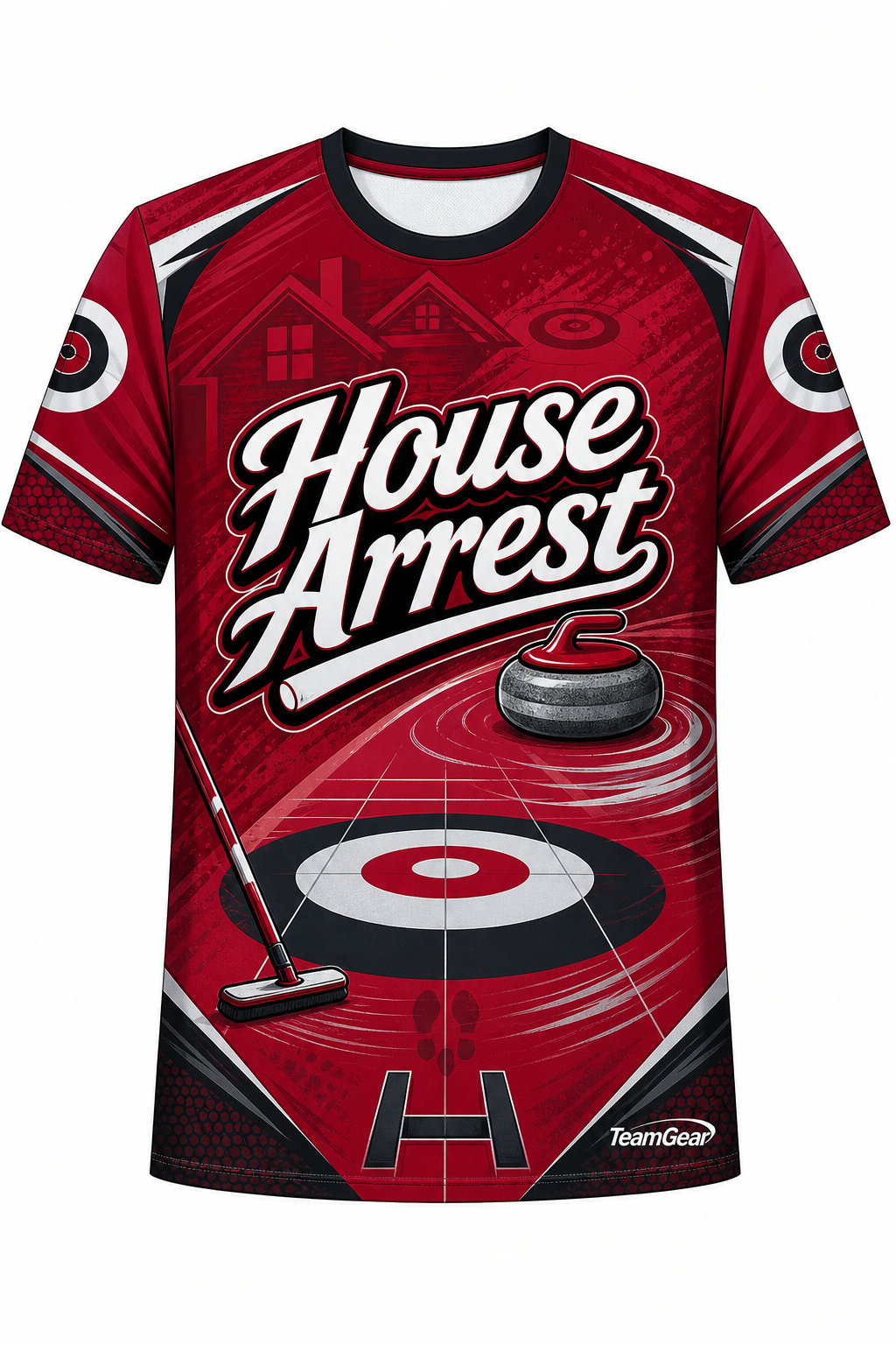 House Arrest Crimson Curling Jersey design