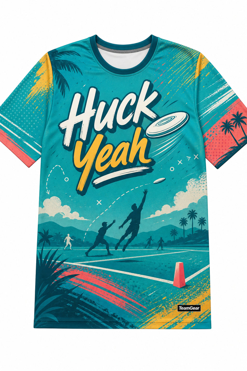 Huck Yeah Teal Ultimate Frisbee Jersey design