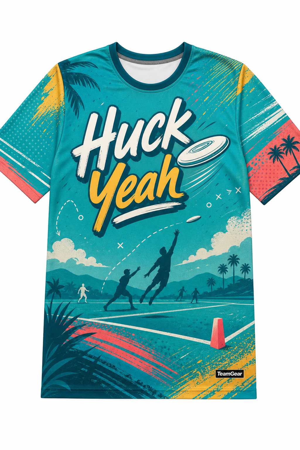 Huck Yeah Teal Ultimate Frisbee Jersey design