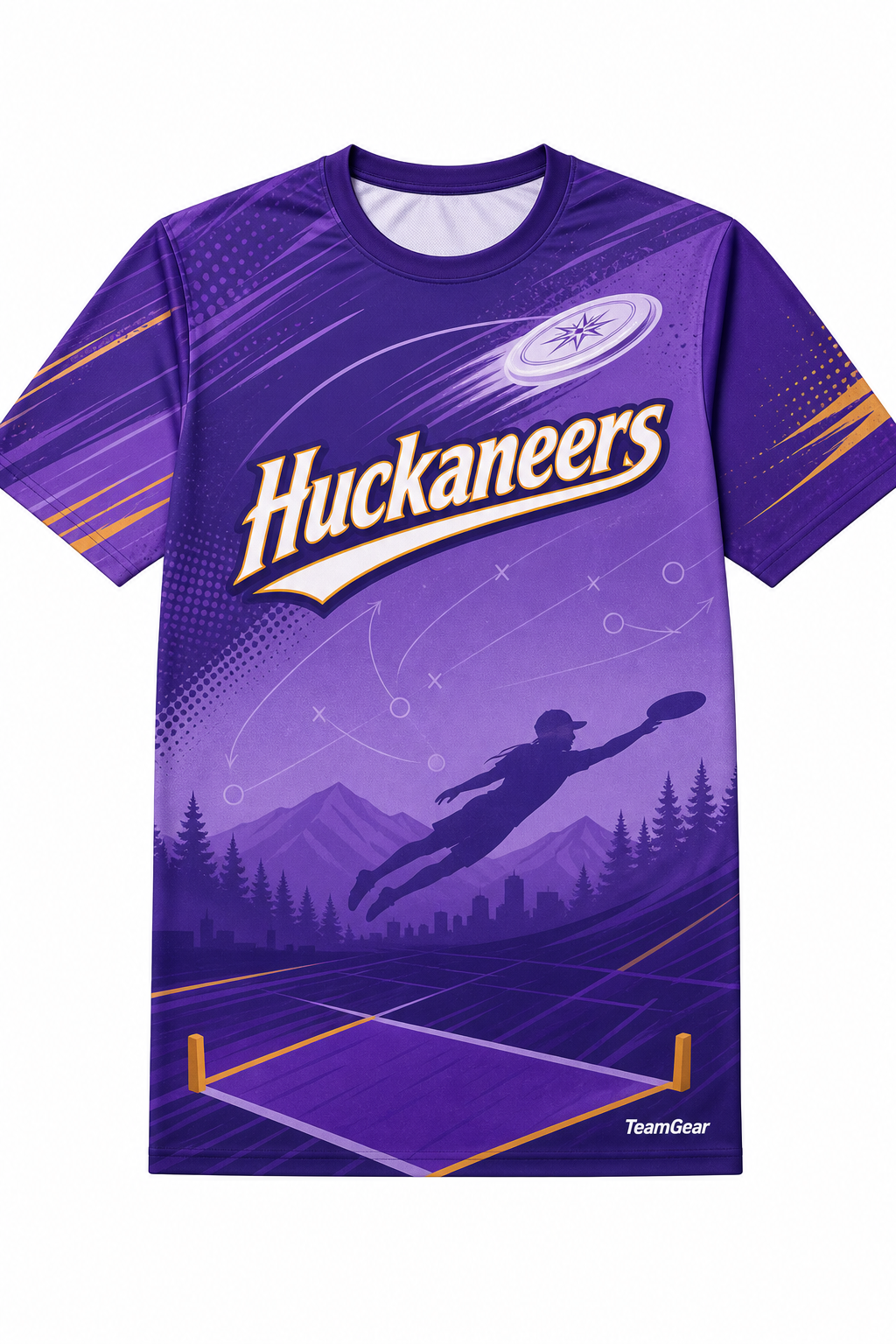 Huckaneers Purple Ultimate Frisbee Jersey design
