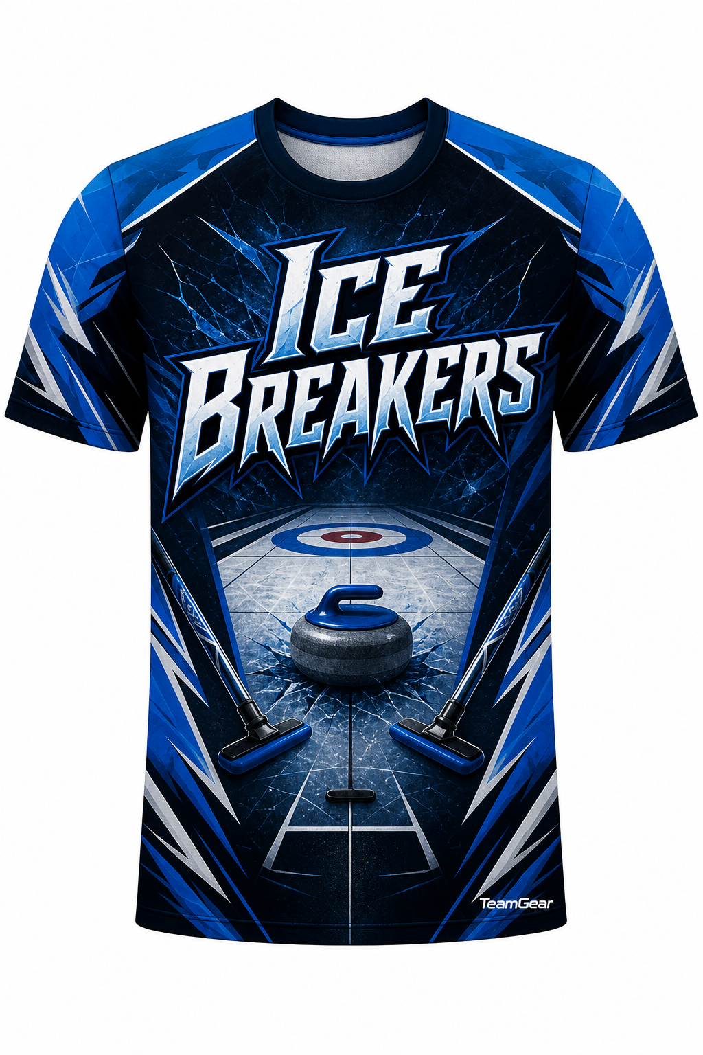 Ice Breakers Blue Curling Jersey design