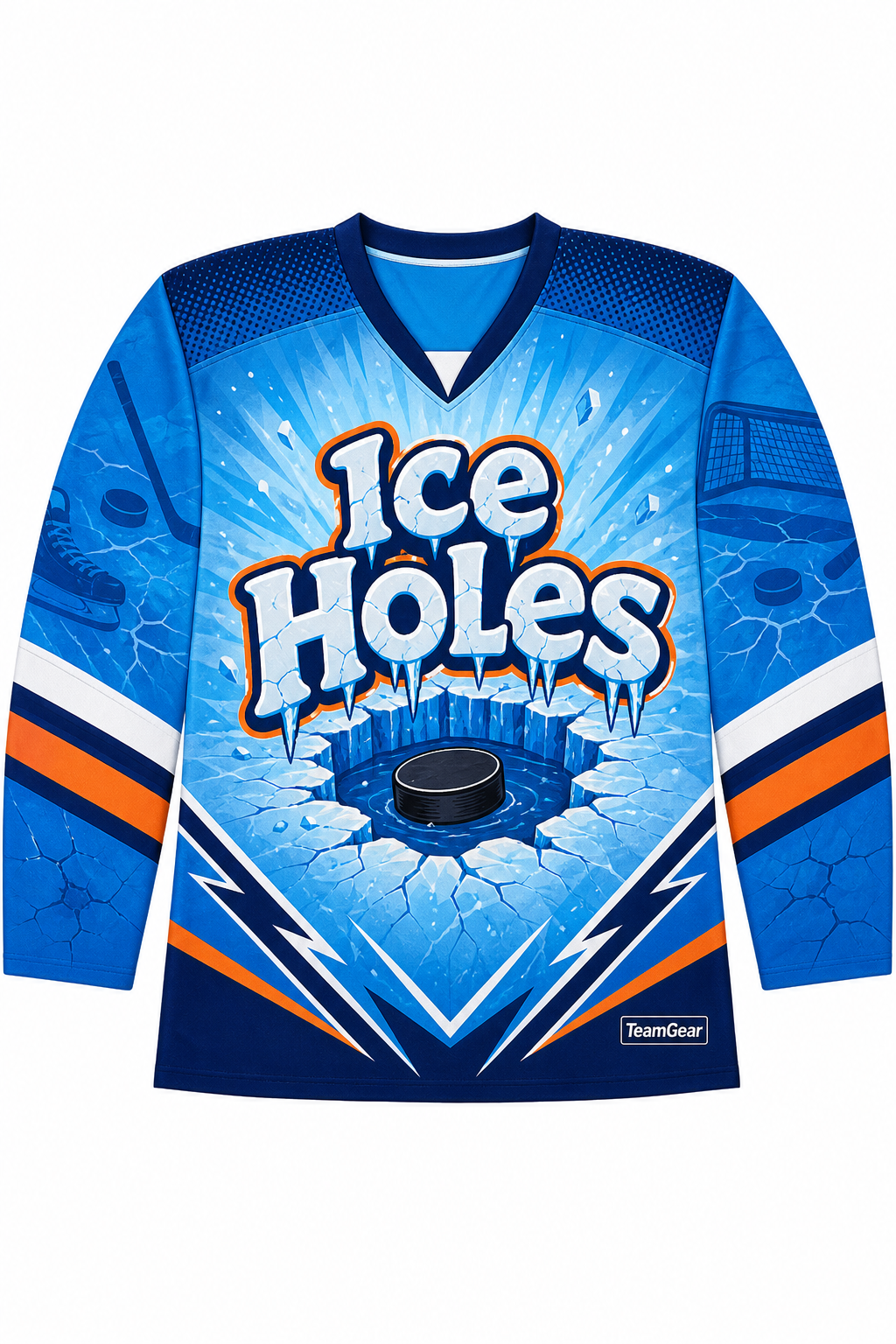 Ice Holes Blue Hockey Jersey design