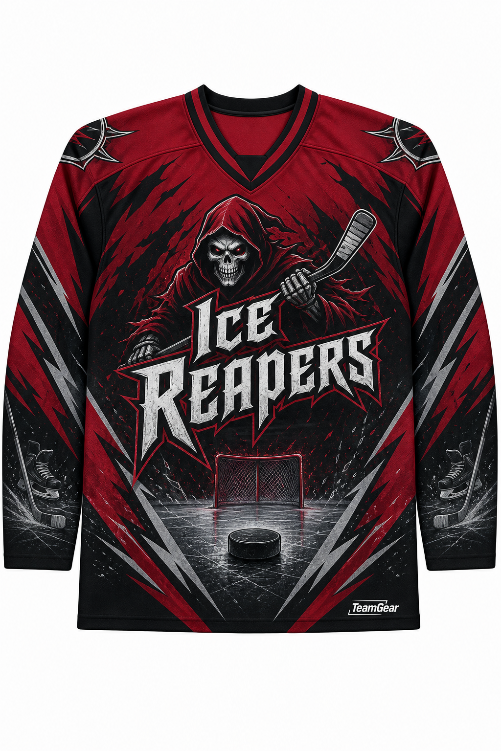 Ice Reapers Crimson Hockey Jersey design