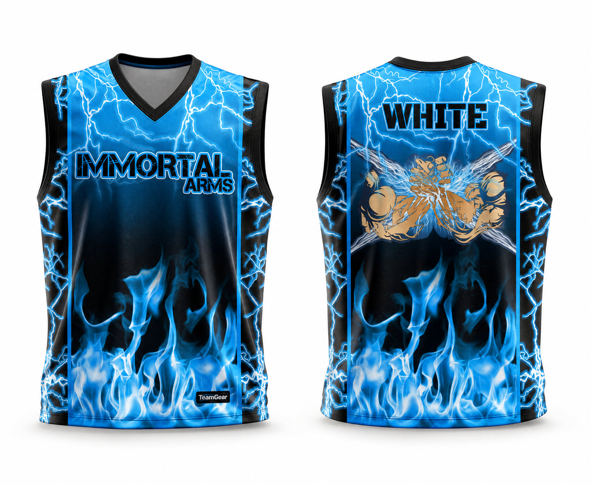 Immortal Arms V-Neck Sleeveless Jersey - front and back view