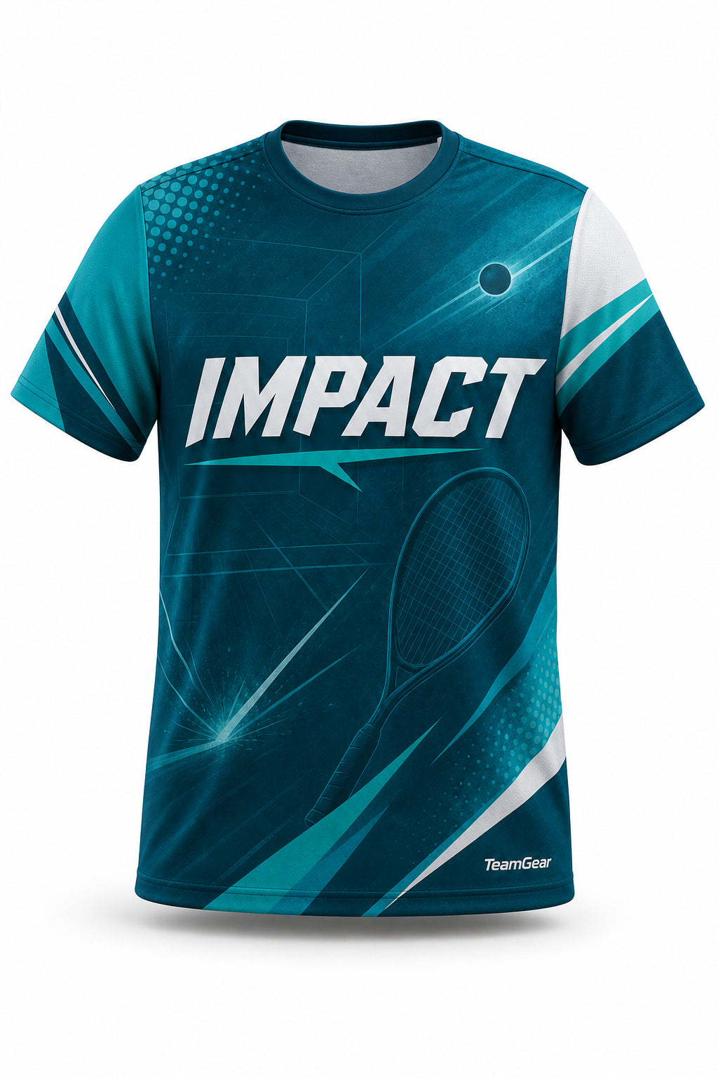 IMPACT Teal Racquetball Jersey - front and back view
