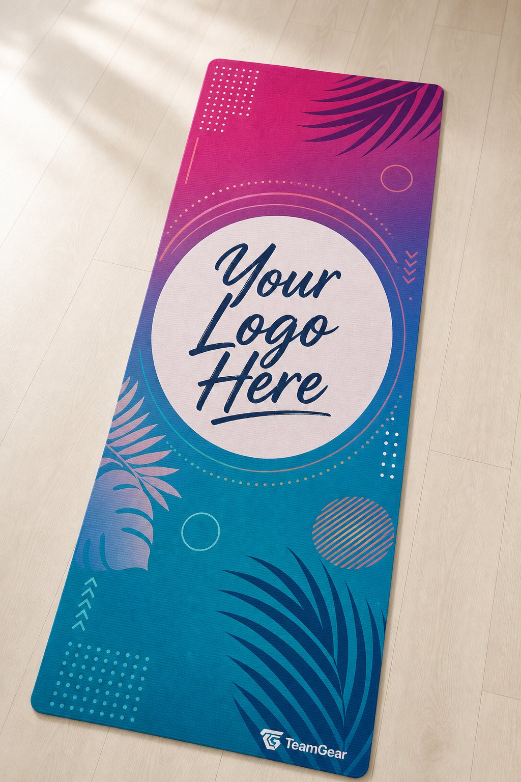 Influencer Brand Custom Yoga Mat — custom yoga mat studio product photo — TeamGear Canada