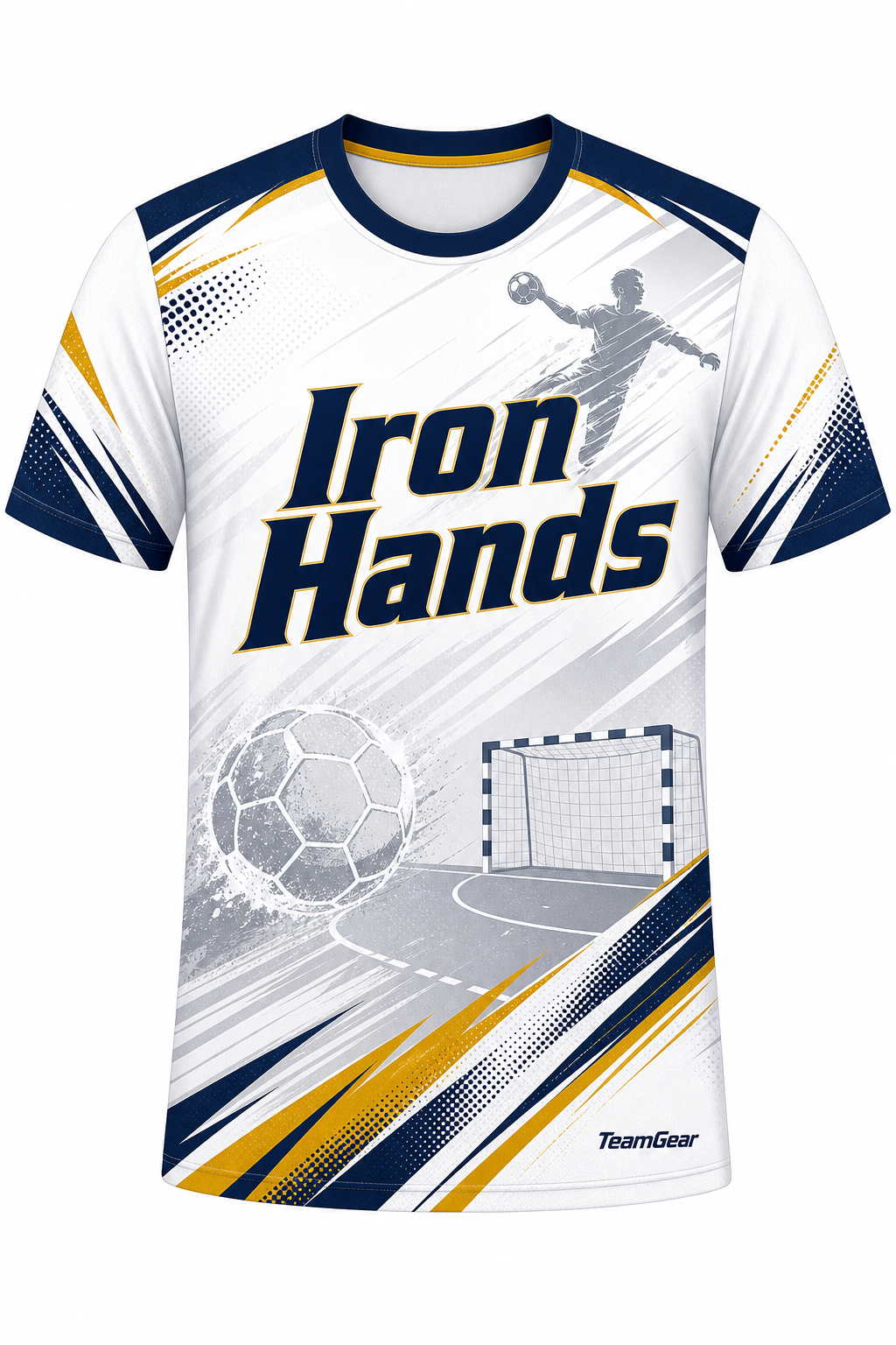Iron Hands White Handball Jersey design