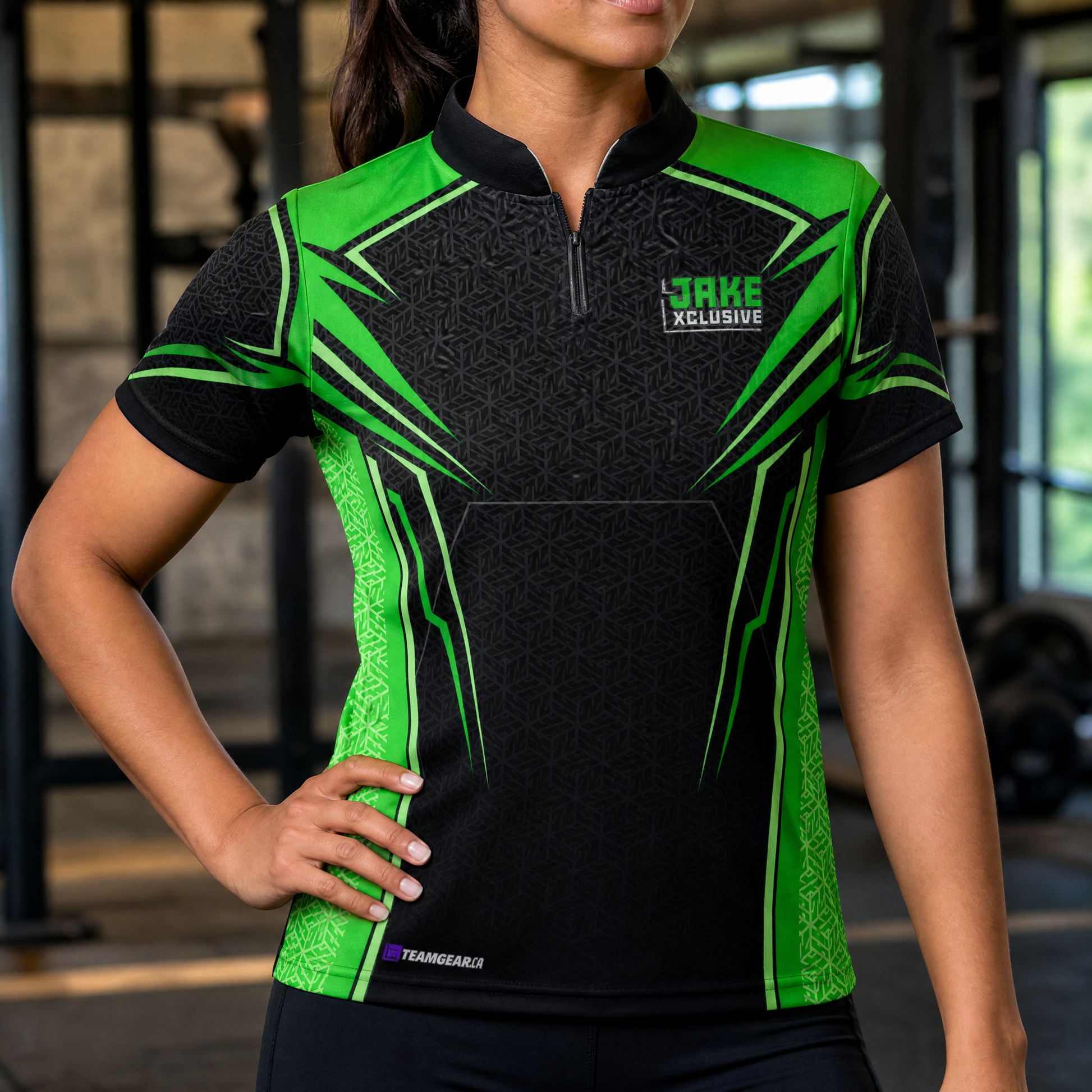 JakeXclusive Batting Jacket - Quarter Zipper — custom jacket worn on model — TeamGear Canada