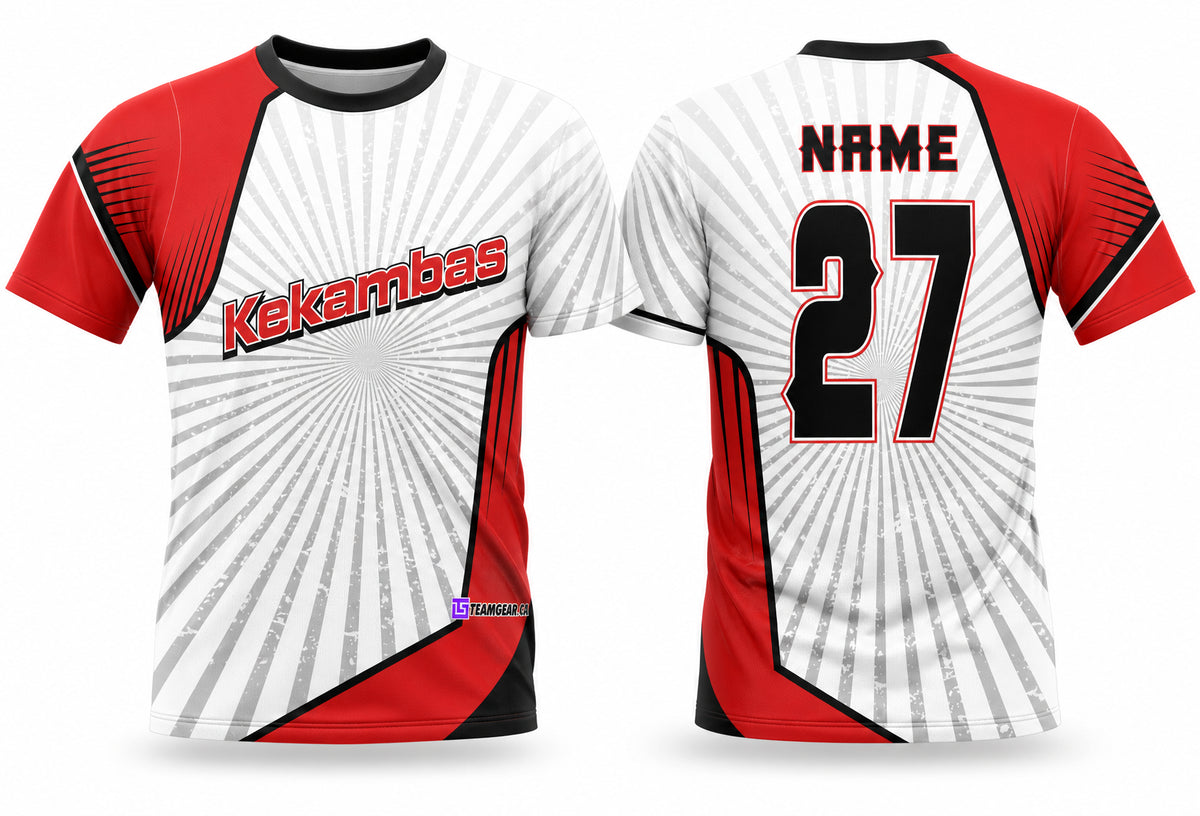 Kekambas Red Softball Jersey - front and back view