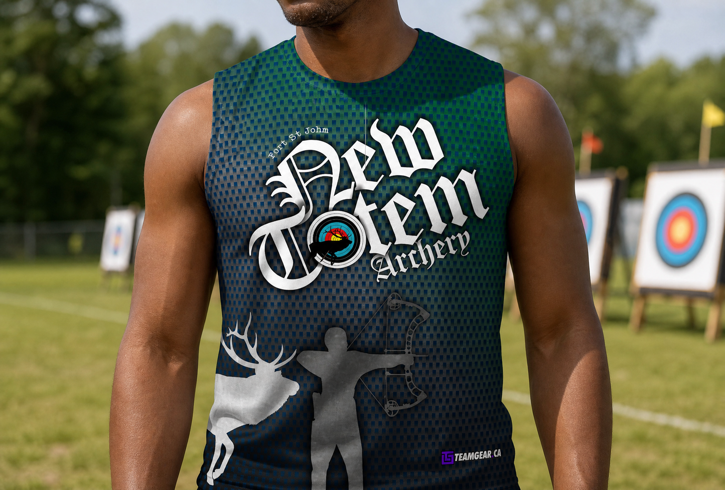 KIDS Archery Hoodie — custom archery hoodie worn on model — TeamGear Canada