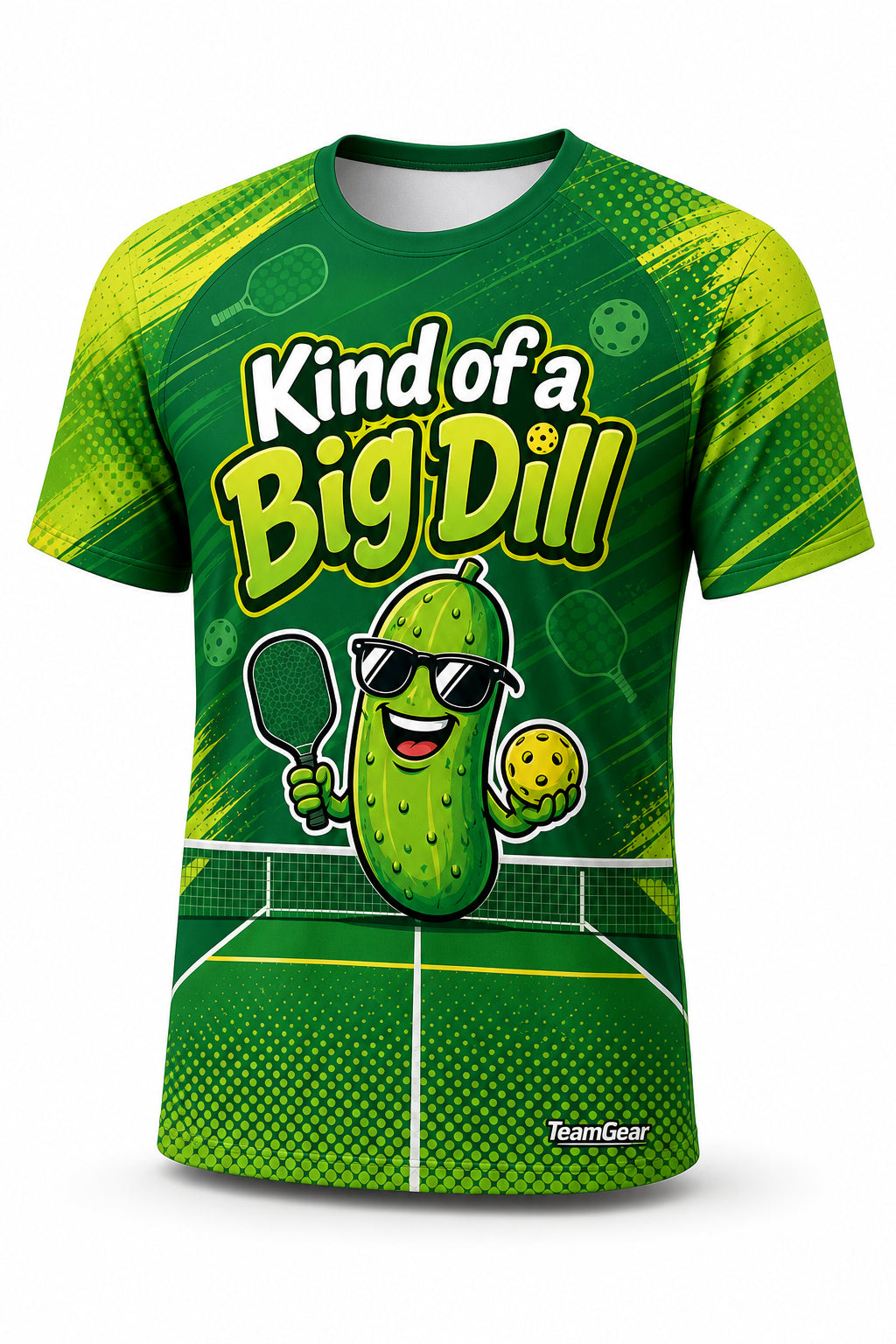 Kind of a Big Dill Green Pickleball Jersey - front and back view