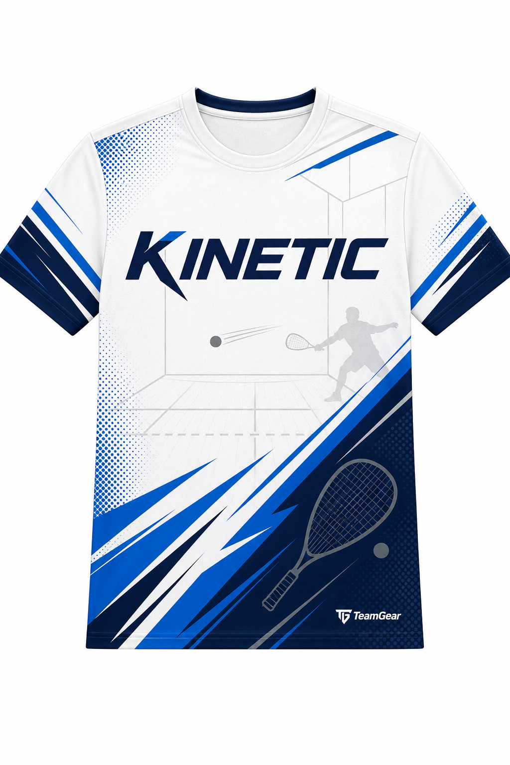 KINETIC White Racquetball Jersey design