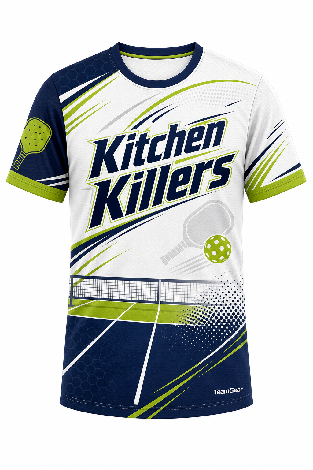 Kitchen Killers White Pickleball Jersey with name and number
