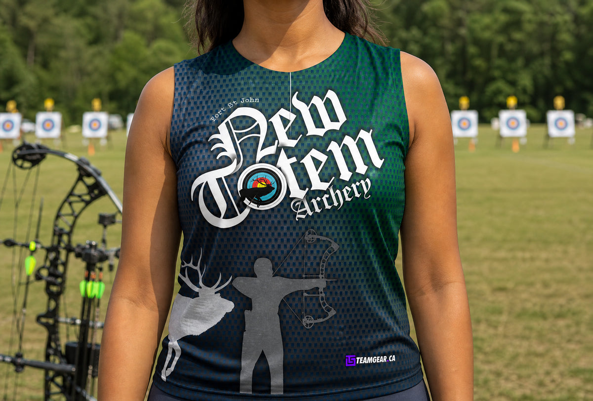 LADIES Archery Patriot-Style Coat — custom archery jacket worn on model — TeamGear Canada