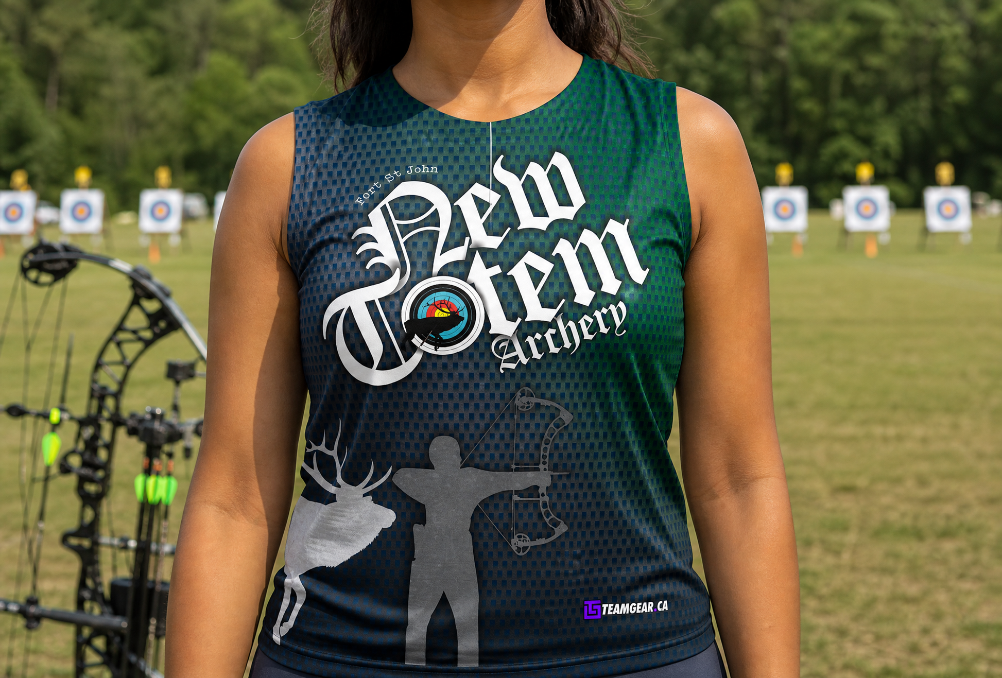 LADIES Archery Patriot-Style Coat — custom archery jacket worn on model — TeamGear Canada