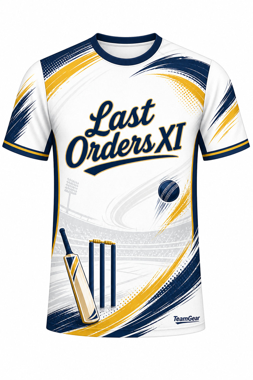 Last Orders XI White Cricket Jersey design