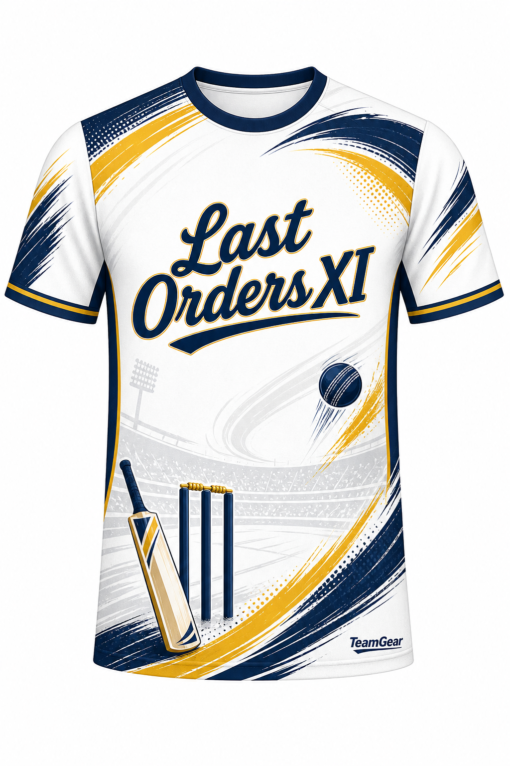 Last Orders XI White Cricket Jersey design