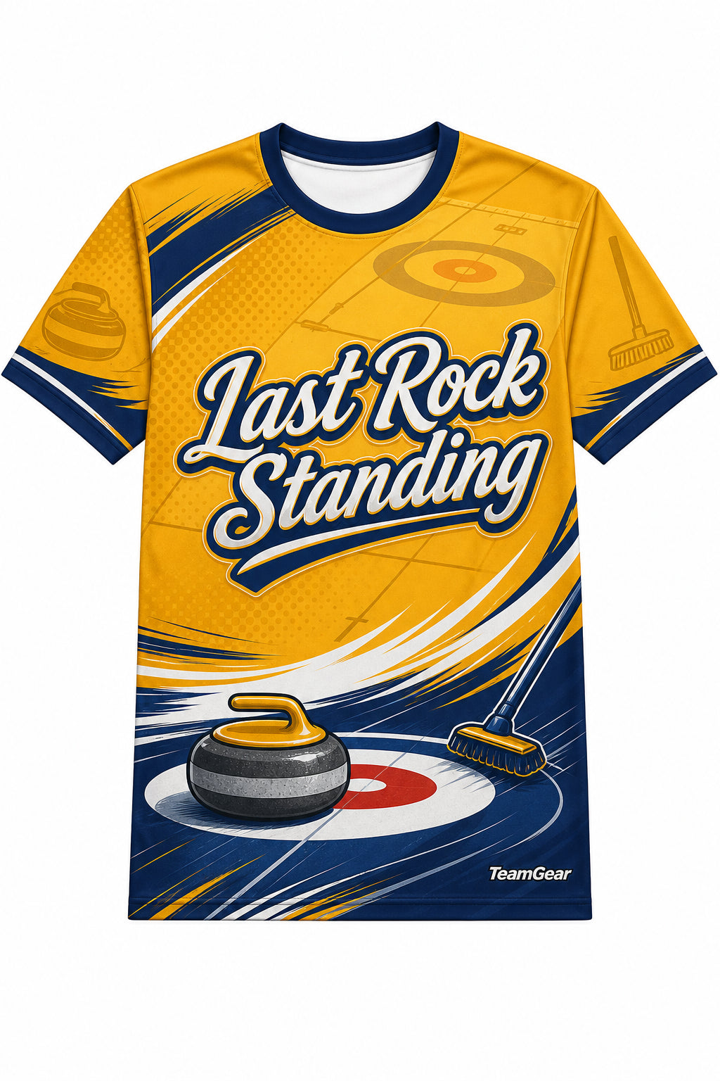 Last Rock Standing Gold Curling Jersey design