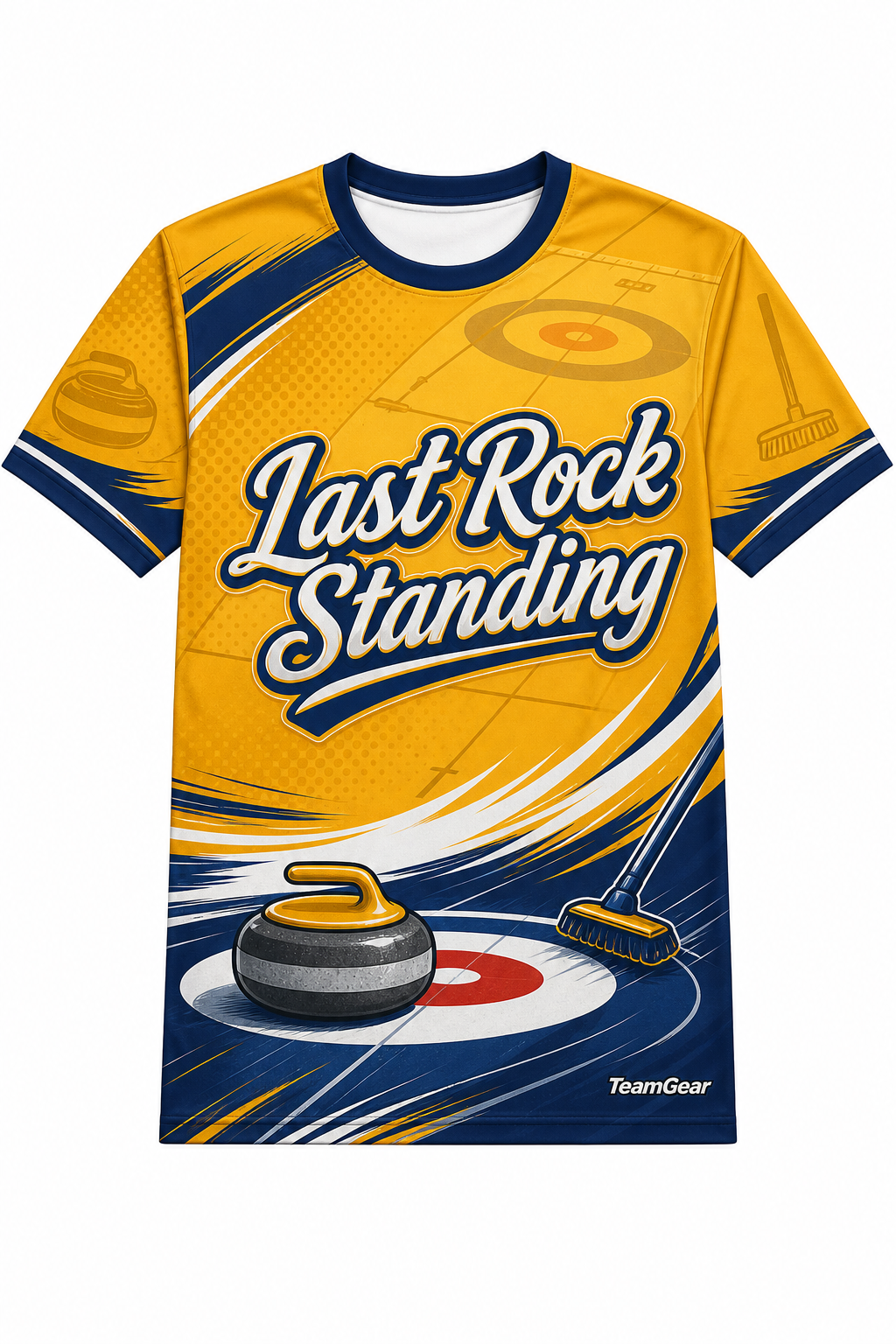 Last Rock Standing Gold Curling Jersey design