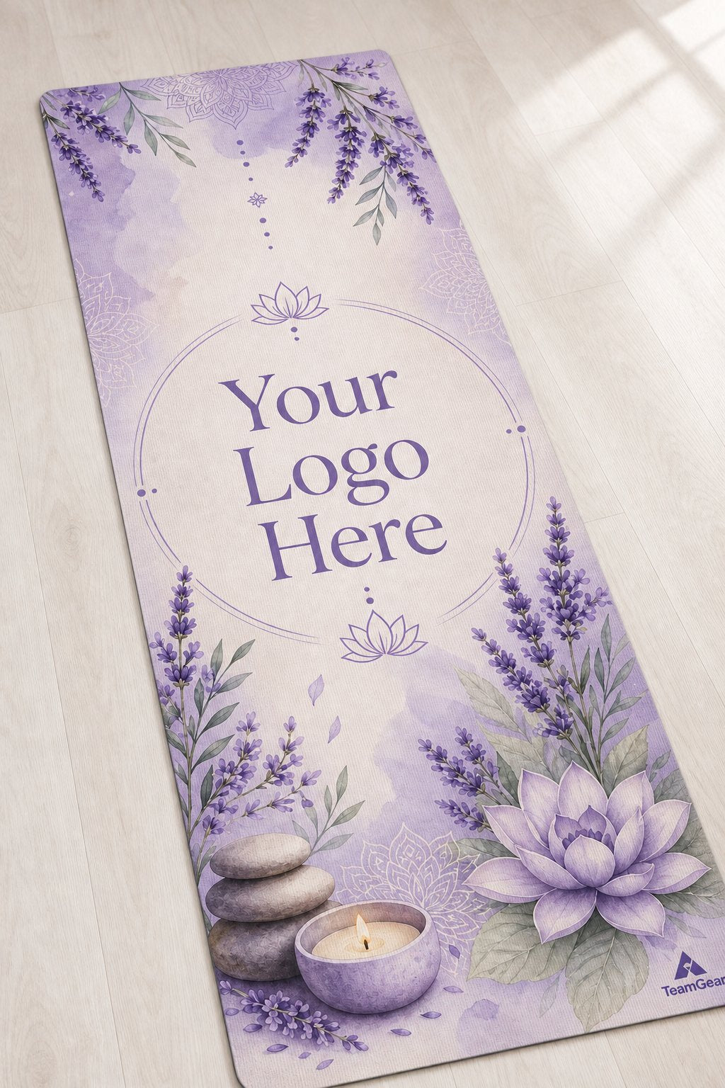 Lavender Studio Custom Yoga Mat — custom yoga mat studio product photo — TeamGear Canada