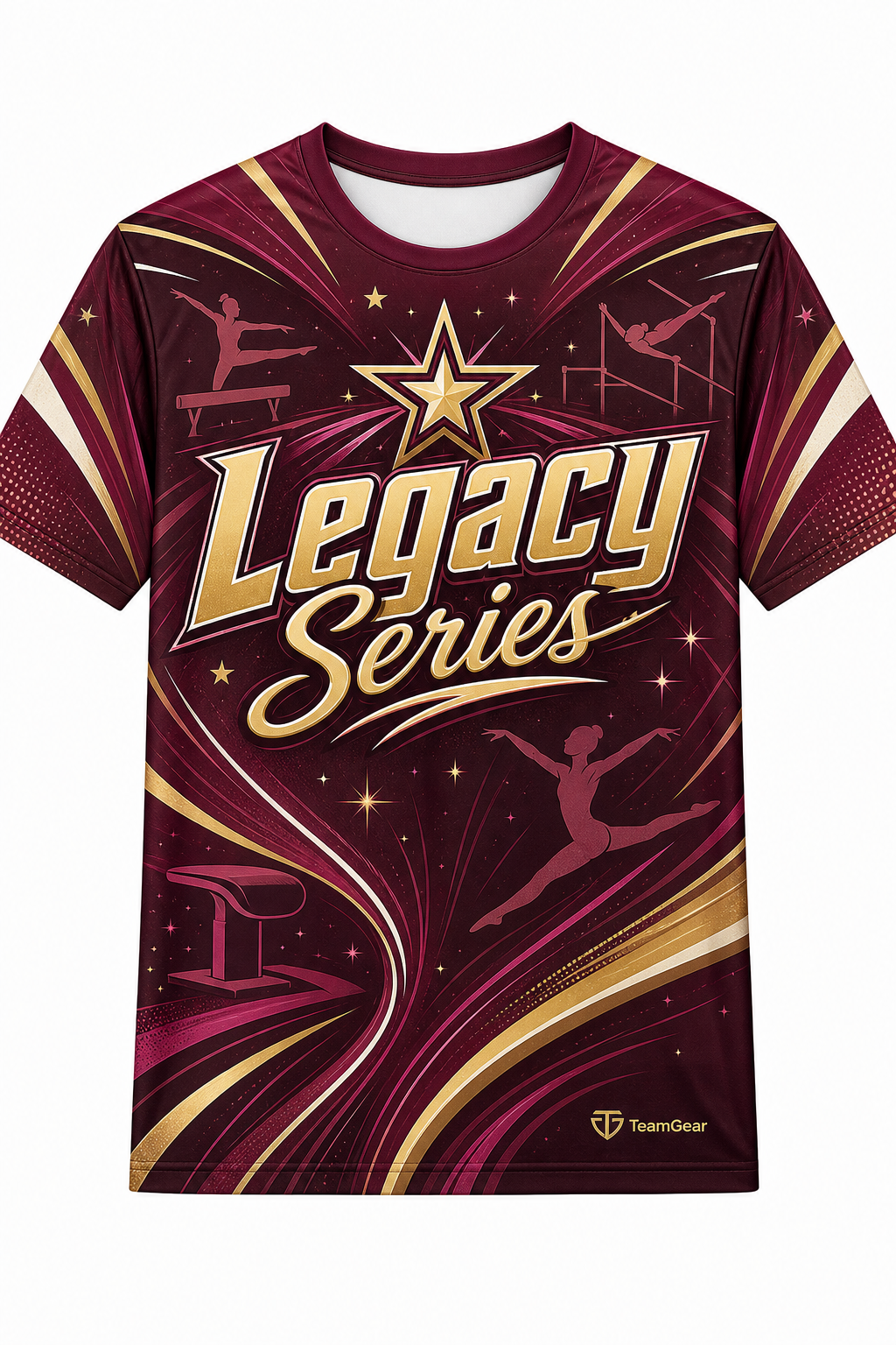 Legacy Series Maroon Gymnastics Jersey with name and number