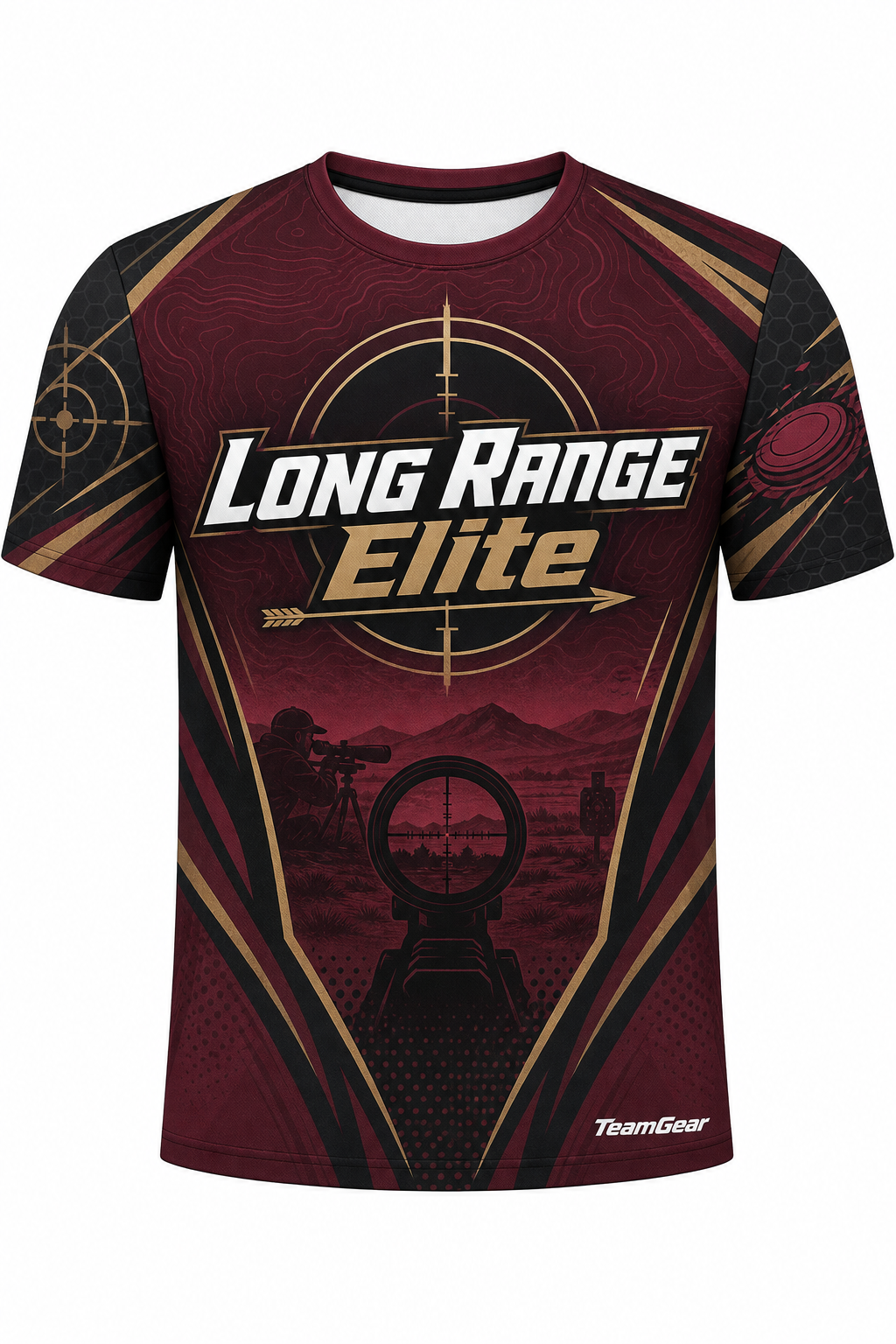 Long Range Elite Maroon Shooting Jersey design