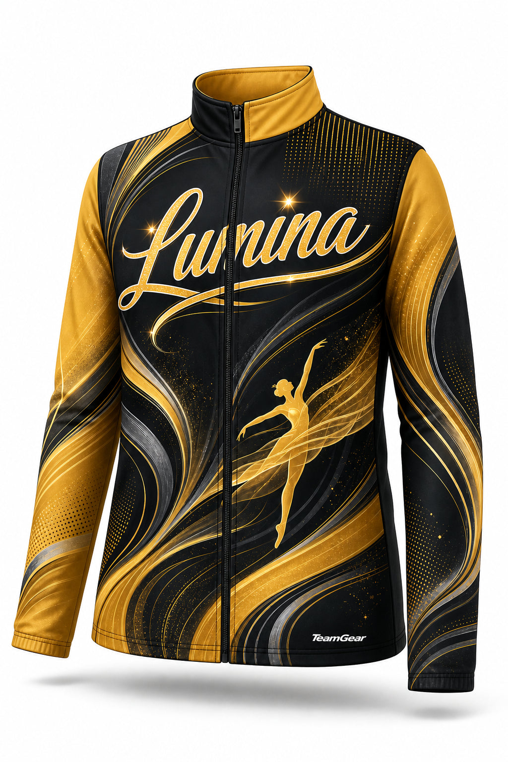 Lumina Gold Dance Jacket - front and back view