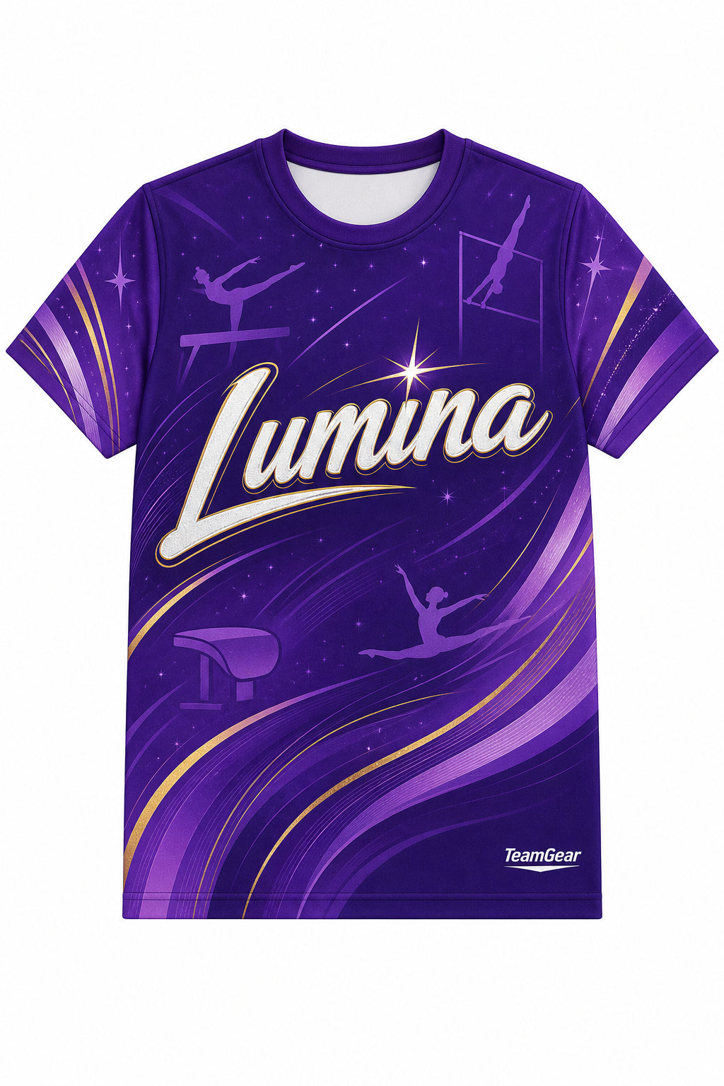 Lumina Purple Gymnastics Jersey with name and number