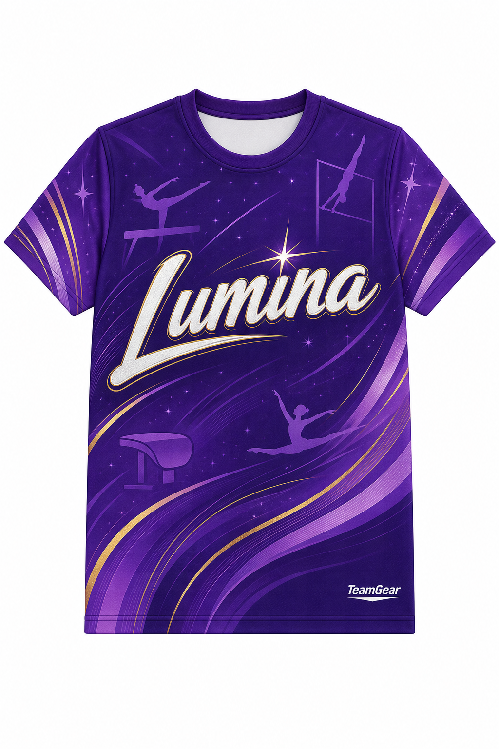Lumina Purple Gymnastics Jersey with name and number