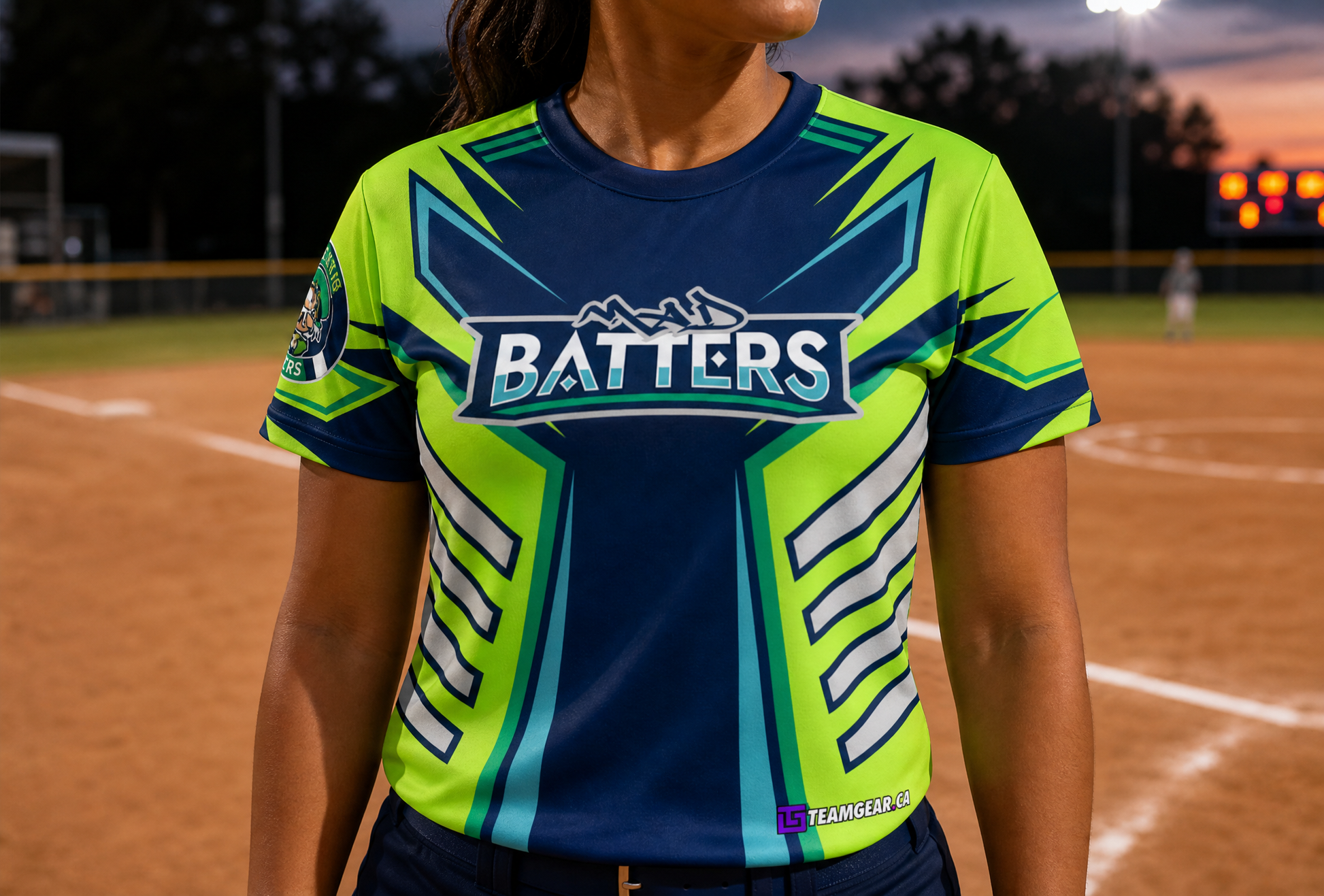 Mad Batters Softball Jersey — custom softball jersey worn on model — TeamGear Canada