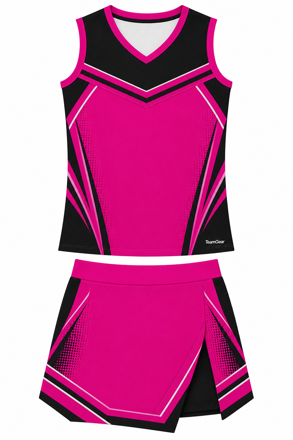 Magenta and Black Cheerleading Uniform design