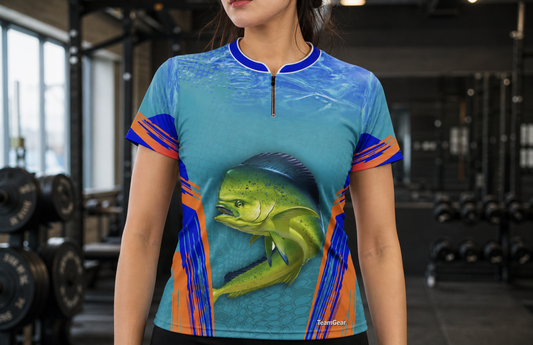 Mahi Mahi Fishing Jersey — custom jersey worn on model — TeamGear Canada