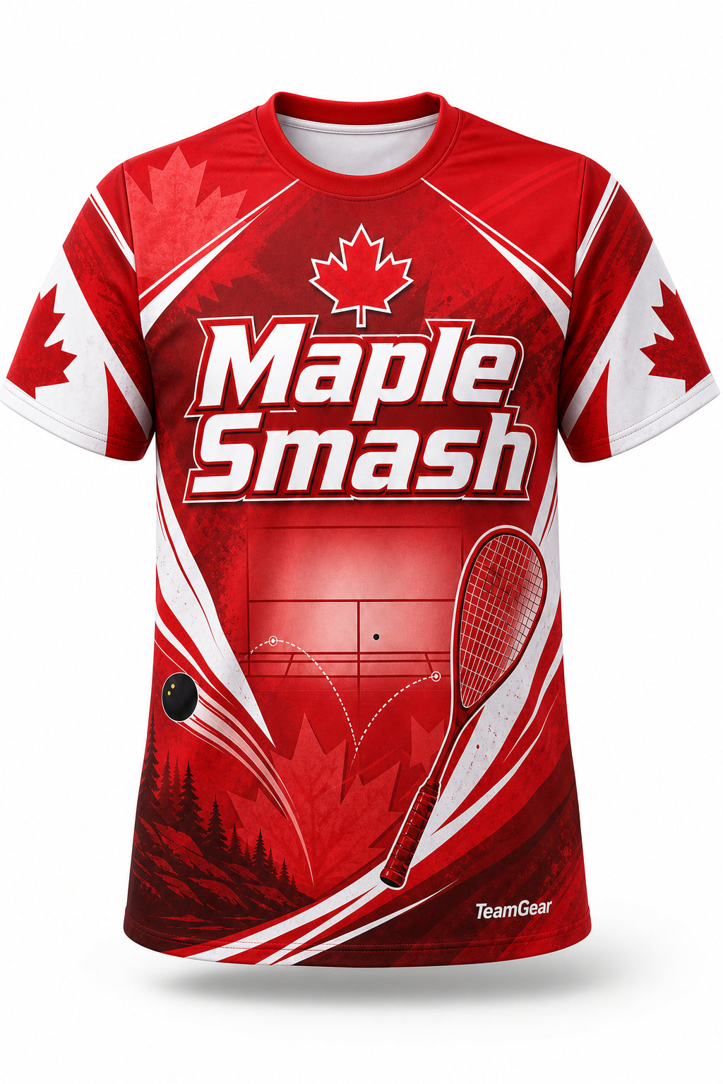 Maple Smash Red Squash Jersey - front and back view